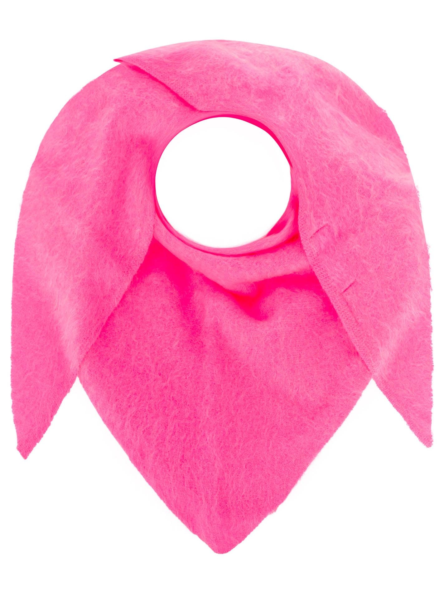 Zwillingsherz - 100% Kaschmir XXL Dreieckstuch "Brushed" - Neonpink