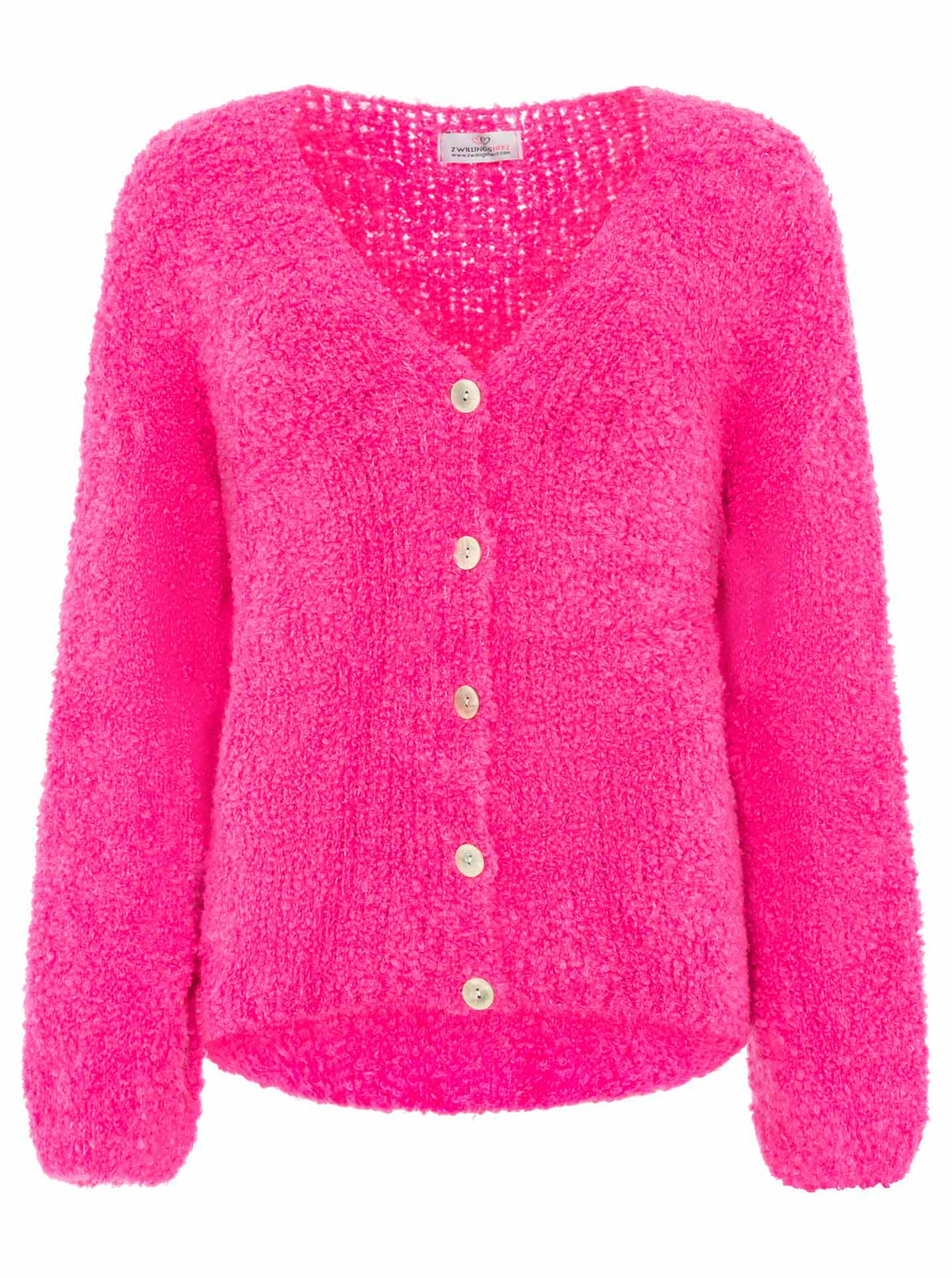 Zwillingsherz - "Kuschel Cardigan Plüsch" - Neonpink