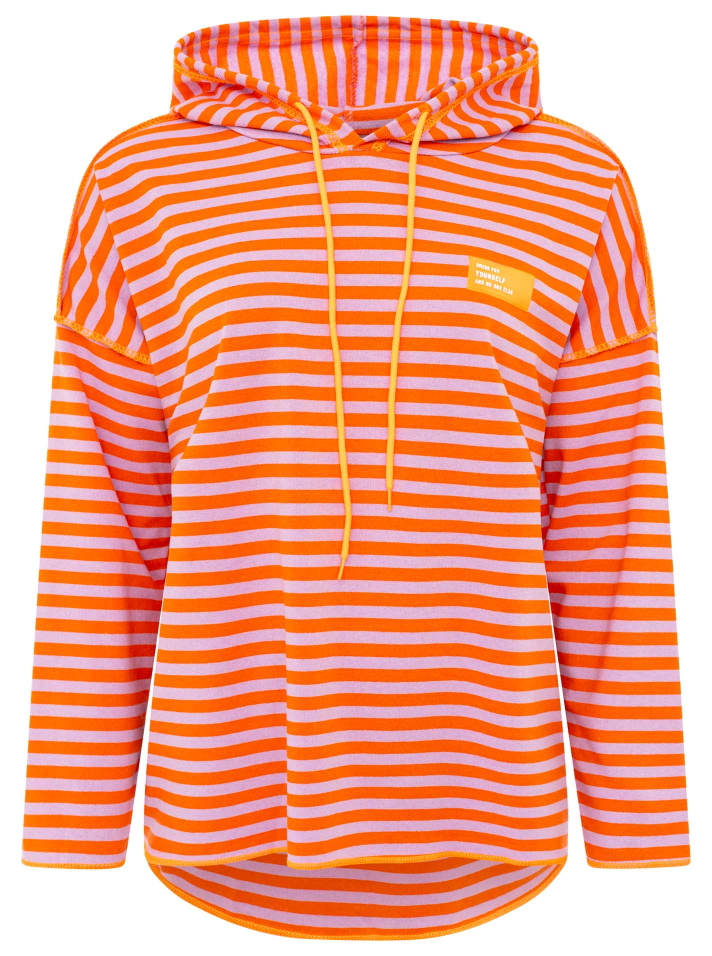 Zwillingsherz Hoodie "Neon Streifen" - Orange/Blau