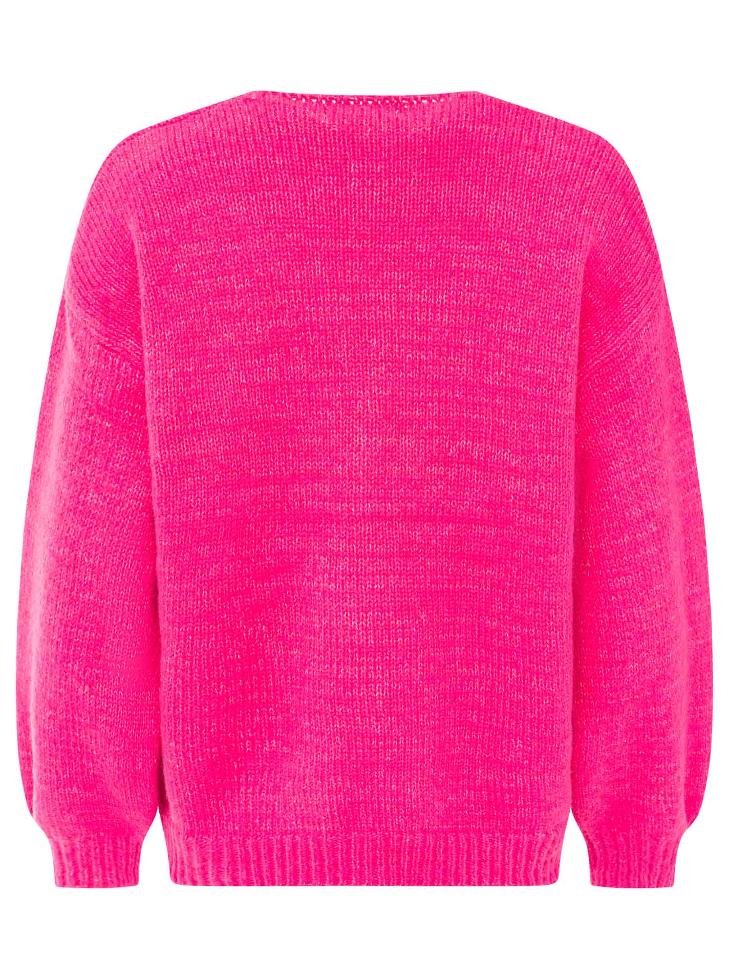 Zwillingsherz - Oversize Pullover "Love More" - Neonpink