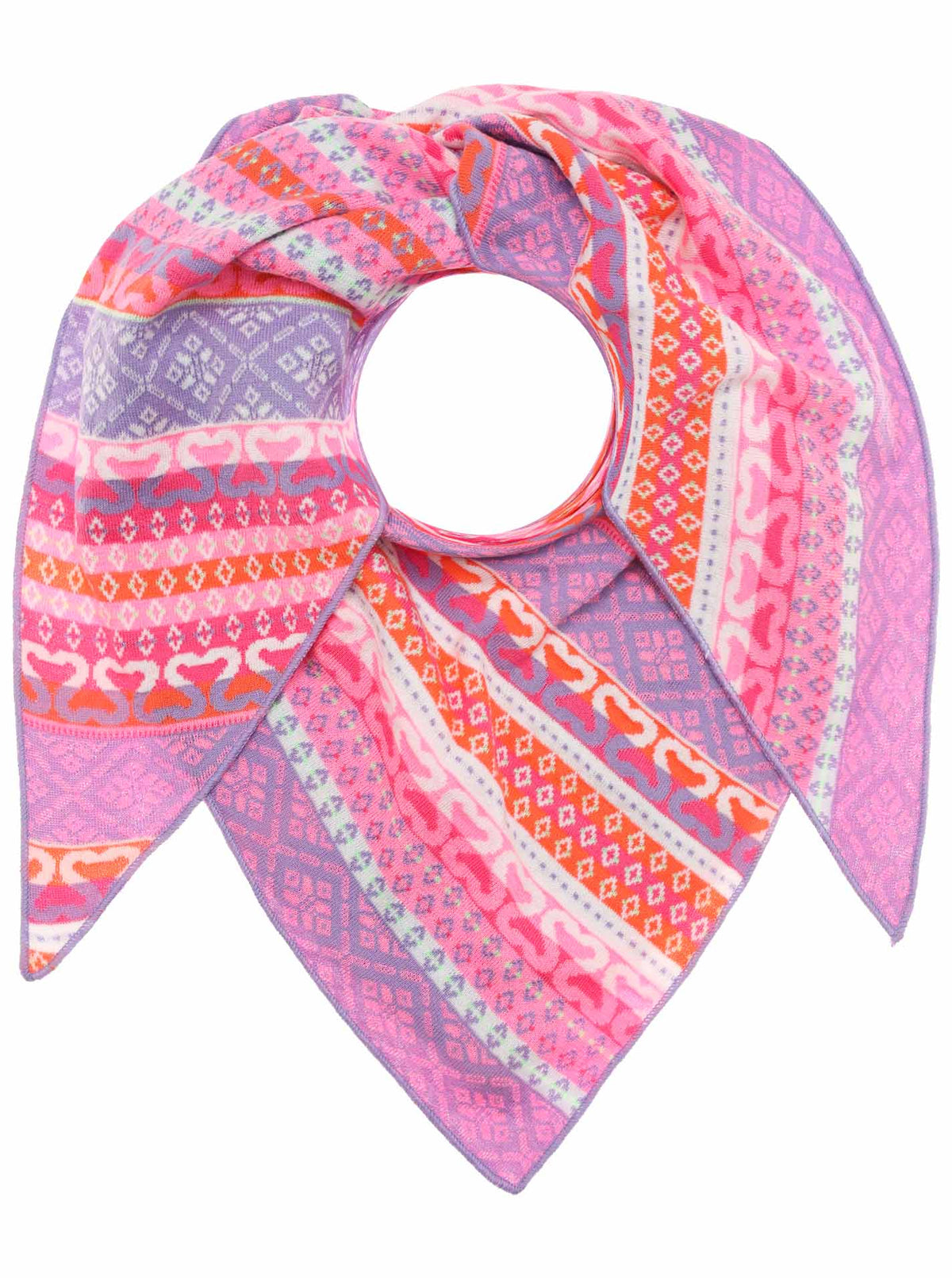 Zwillingsherz - Dreieckstuch/Schal "Rio" Baumwolle - Pink/Flieder