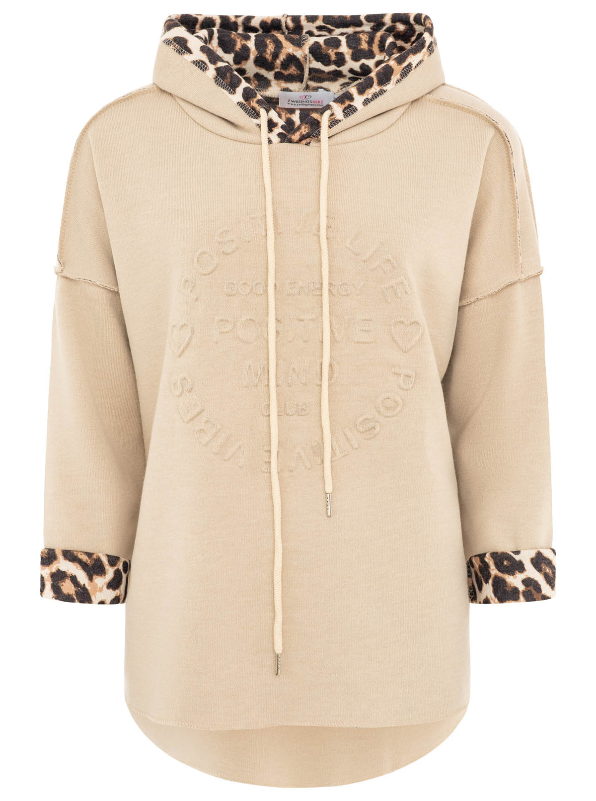 Zwillingsherz  Hoodie Doubleface "Leo" - Beige