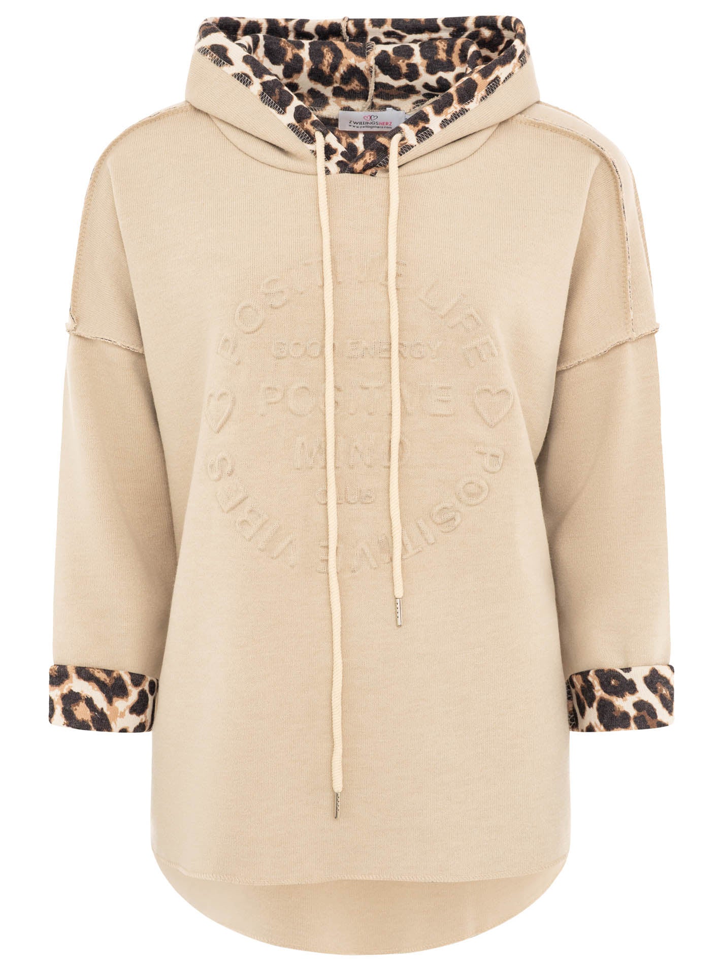 Zwillingsherz  Hoodie Doubleface "Leo" - Beige