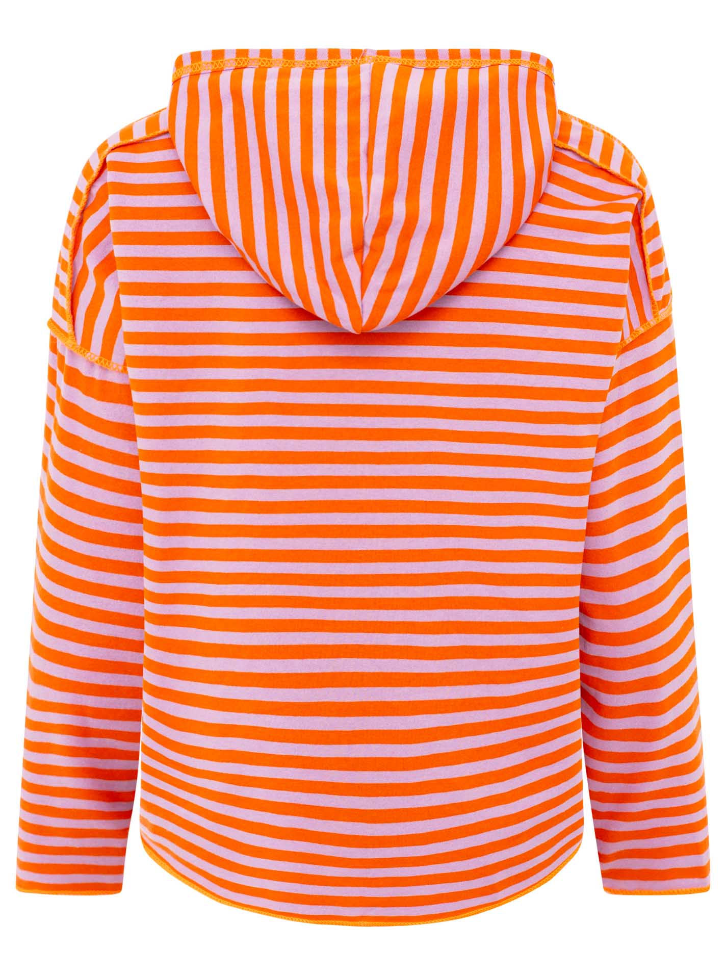 Zwillingsherz Hoodie "Neon Streifen" - Orange/Blau