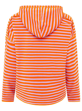 Zwillingsherz Hoodie "Neon Streifen" - Orange/Blau