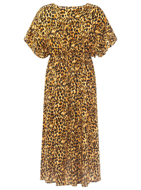Zwillingsherz - Maxikleid Viskose Leo - Braun