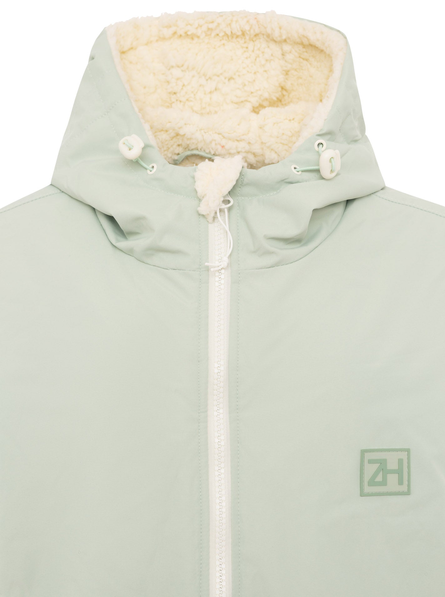 Zwillingsherz - Oversize Kuschel Windjacke - Salbei
