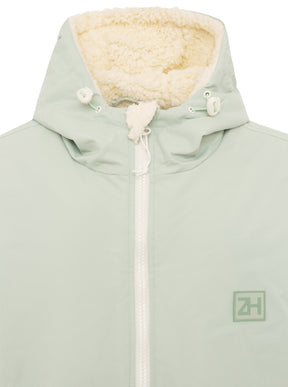 Zwillingsherz - Oversize Kuschel Windjacke - Salbei