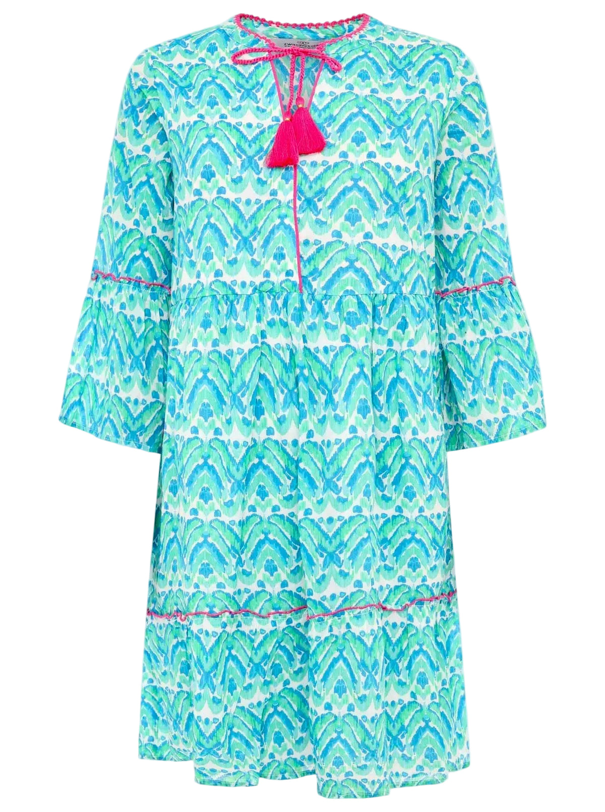 Zwillingsherz - Kleid/Tunika Joyful Design - Kiwi/Blau/Pink