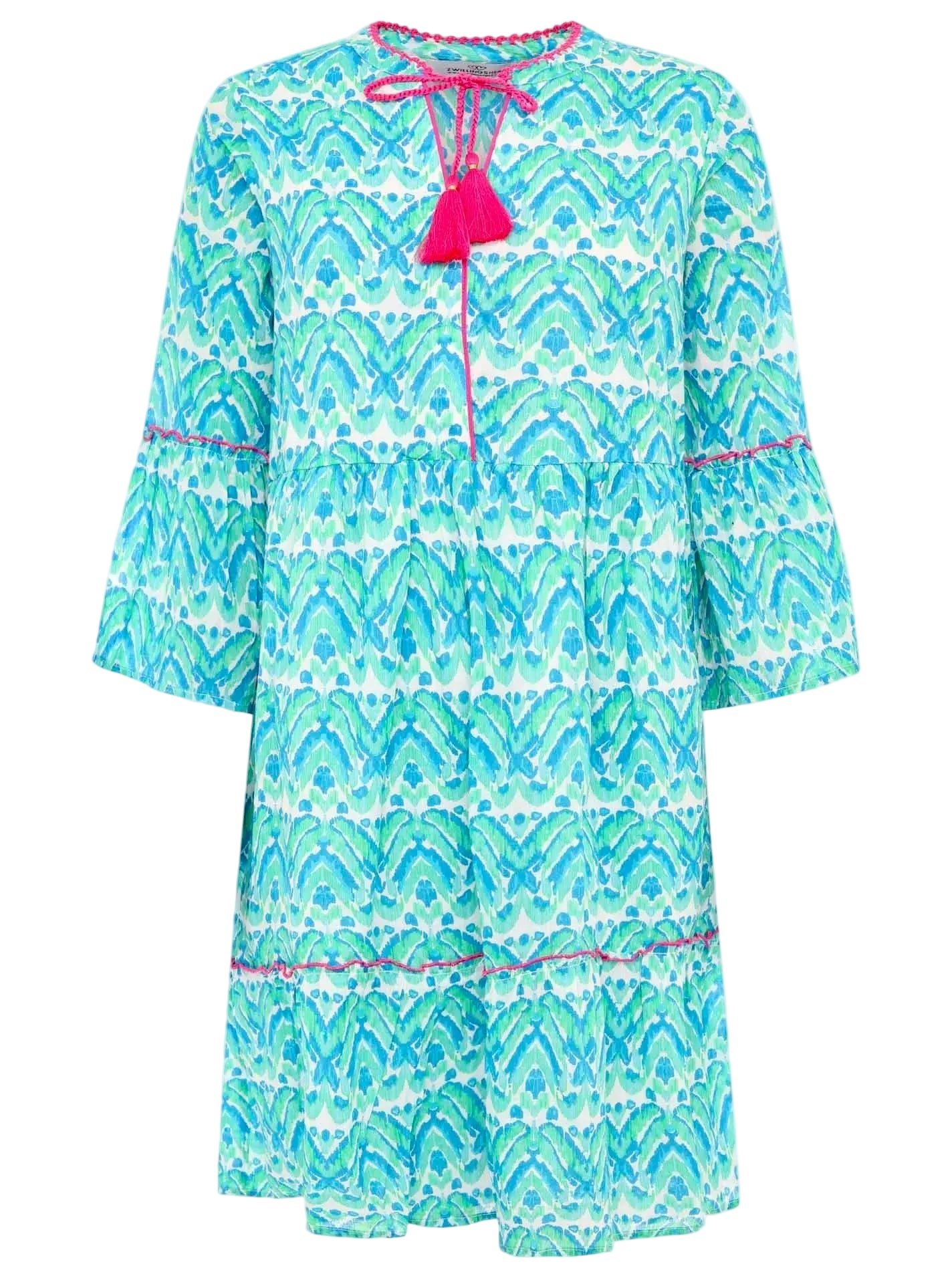 Zwillingsherz - Kleid/Tunika Joyful Design - Kiwi/Blau/Pink