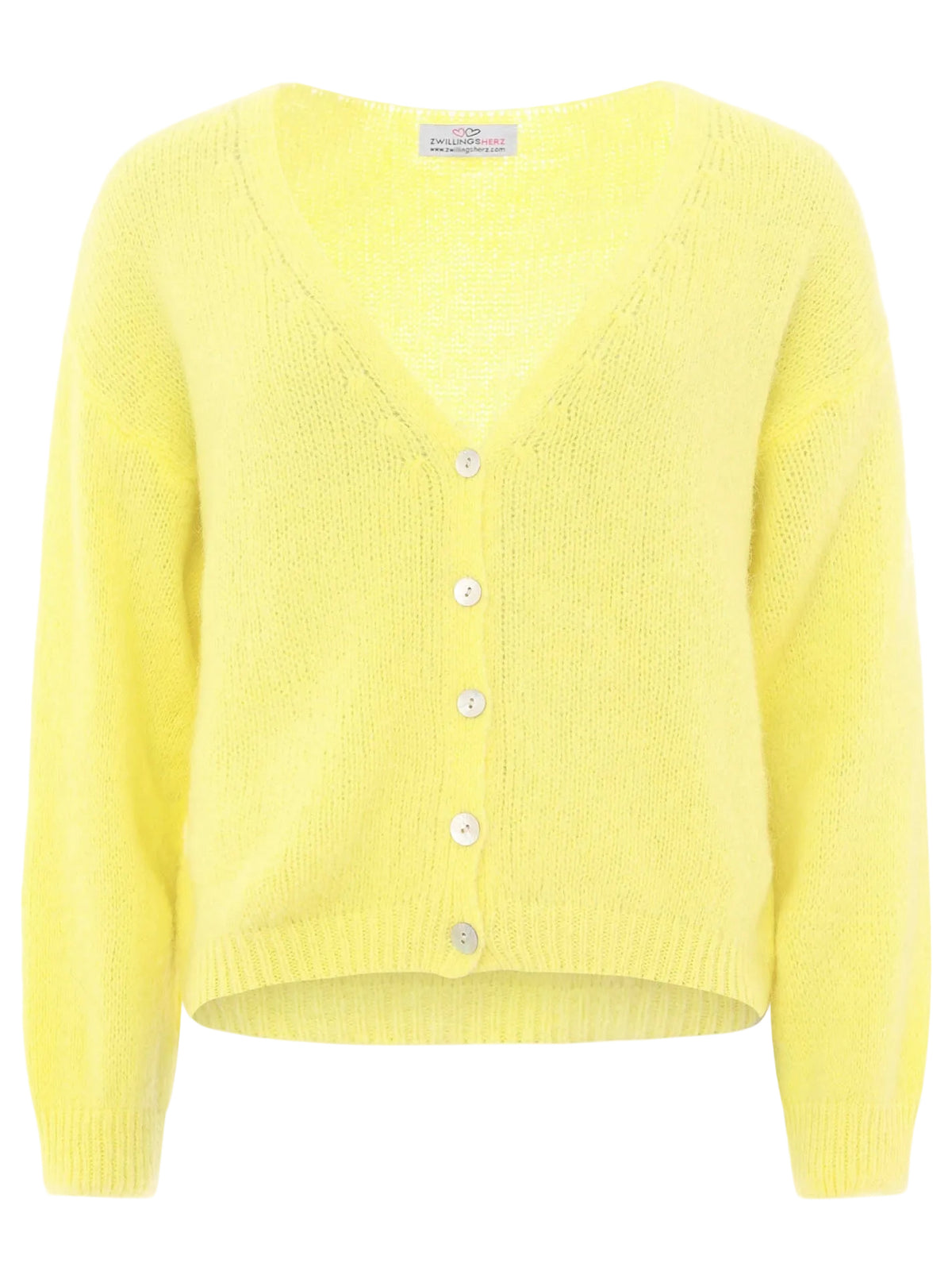 Zwillingsherz - Weicher Oversize Cardigan Happy Vibes - Made in Italy - Grau