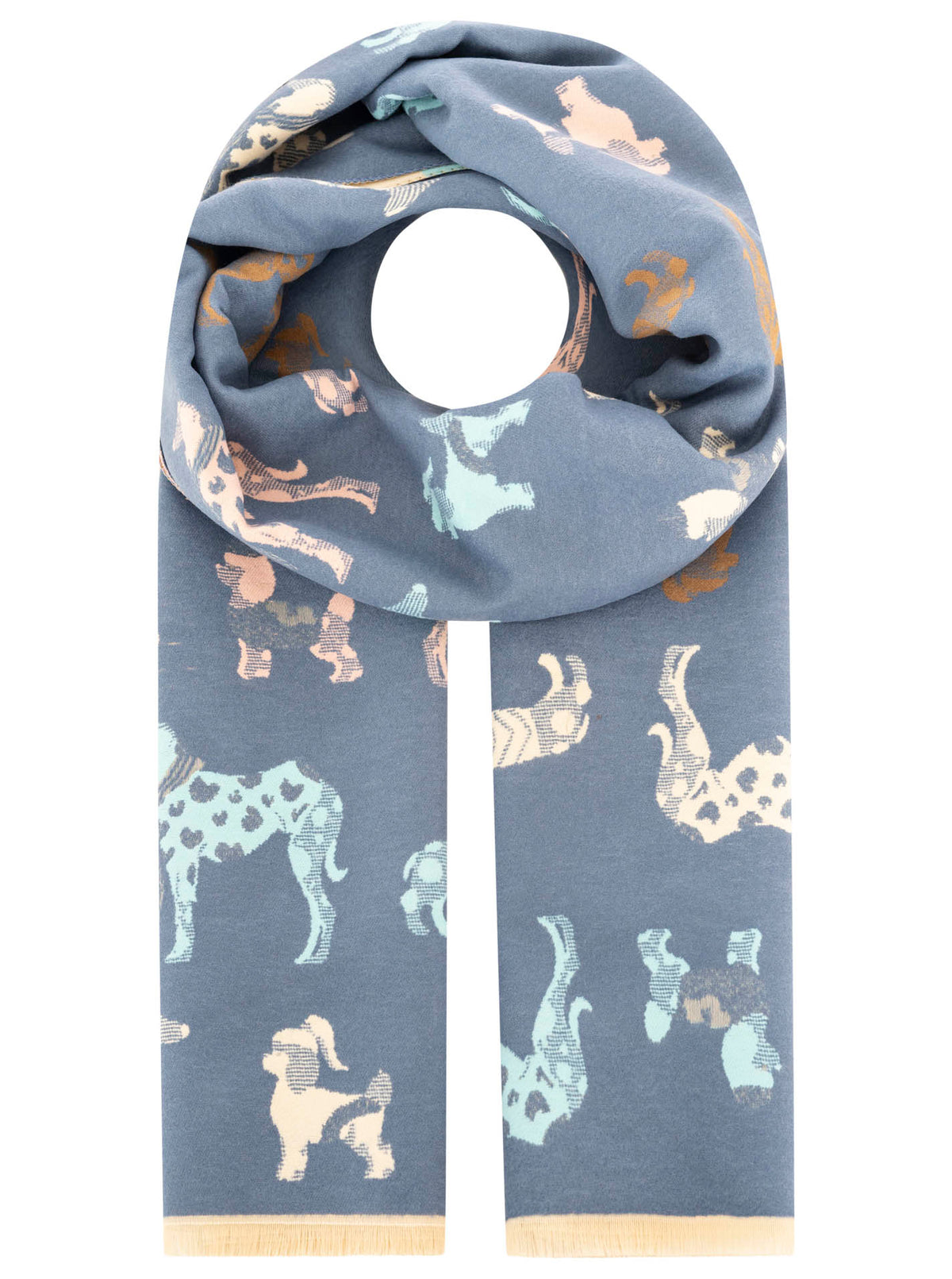 Zwillingsherz - Schal - "Hundeparade" - Blau