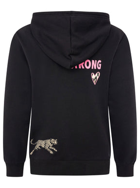 Zwillingsherz - Hoodie "Leo Wild Fearless" - Schwarz