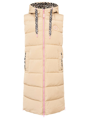 Zwillingsherz - Steppweste Leopard - Beige/Pink