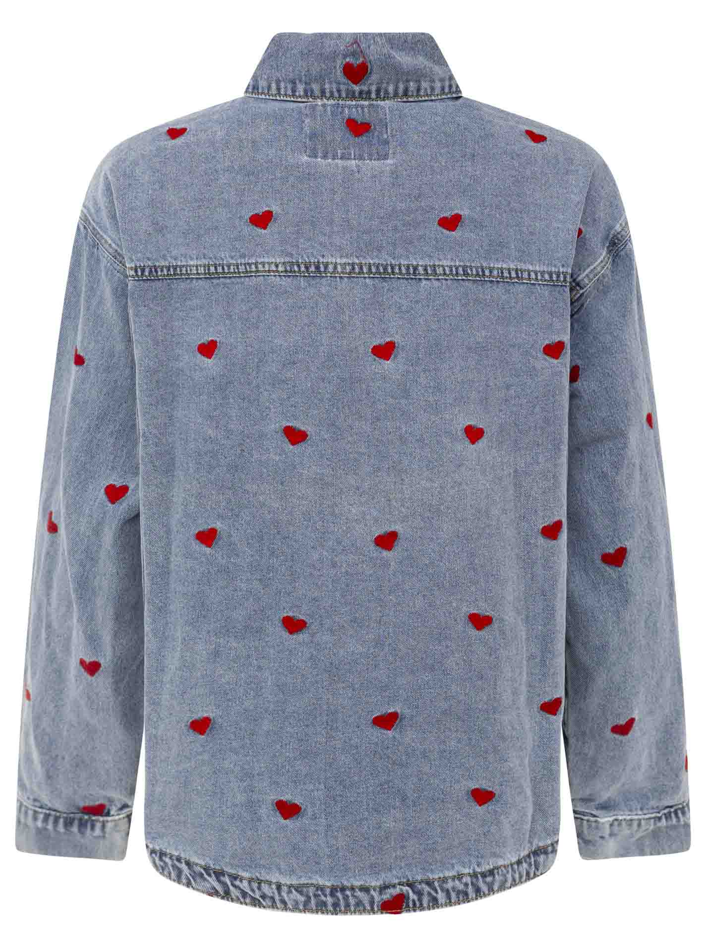 Zwillingsherz - Jeansjacke Herzen - Blau
