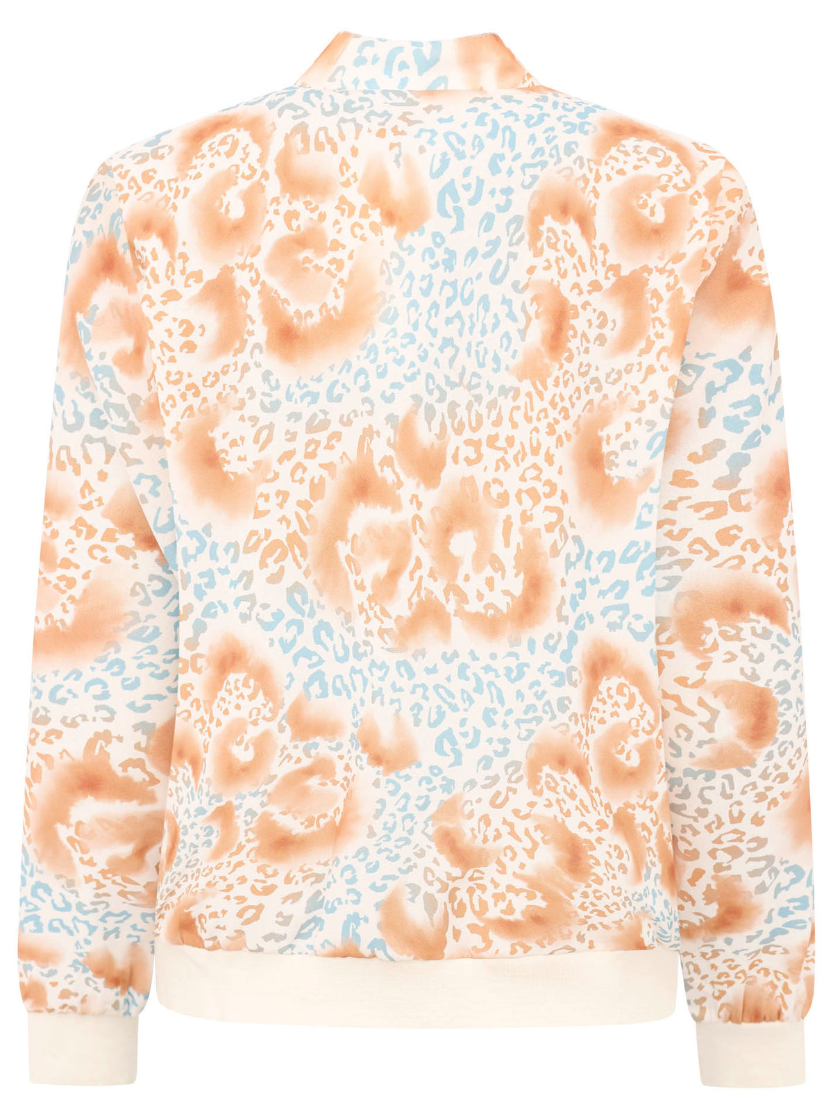 Zwillingsherz -  Blouson / Sweatjacke Zipper Summer Leo/Leopard - Beige/Blau