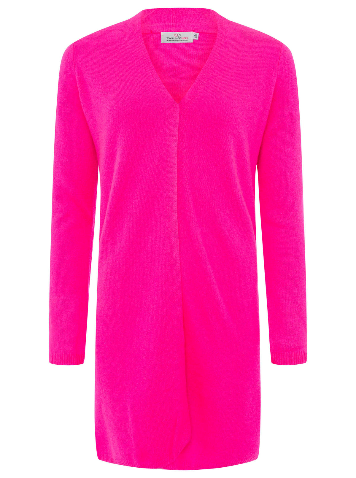 Zwillingsherz 100% Kaschmir / Cashmere Strickjacke - Neonpink
