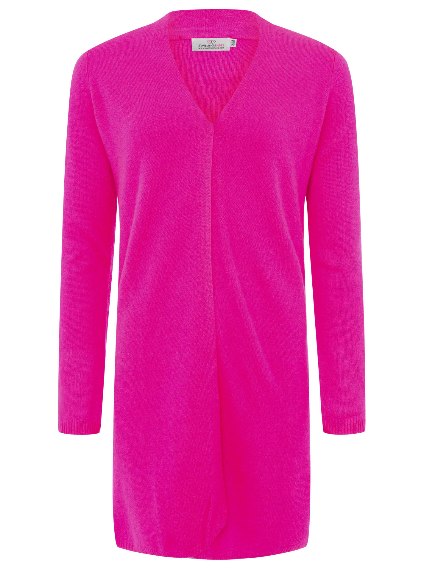 Zwillingsherz 100% Kaschmir / Cashmere Strickjacke - Neonpink