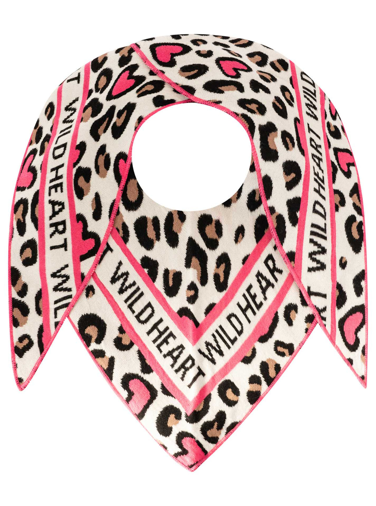 Zwillingsherz Schal - Dreieckstuch "Wild Heart Leo" Baumwolle - Beige/Pink