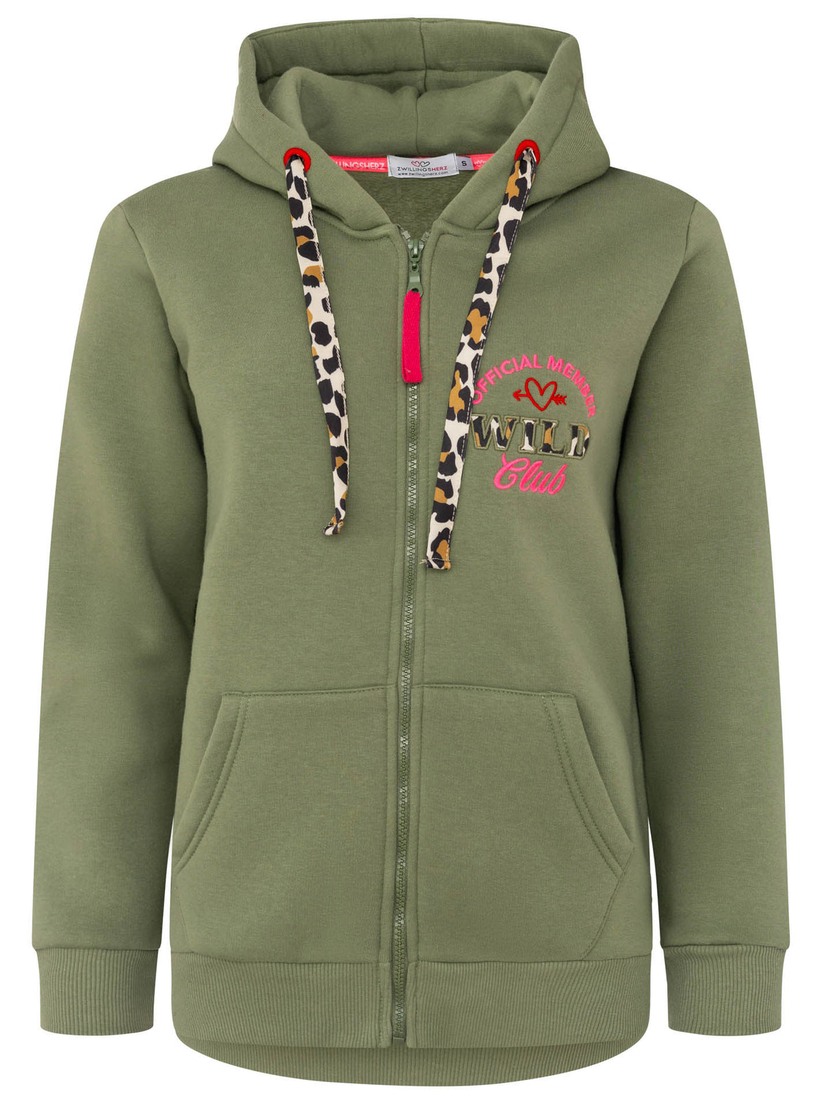 Zwillingsherz - Hoodiejacke Leo Wild Club - Khaki