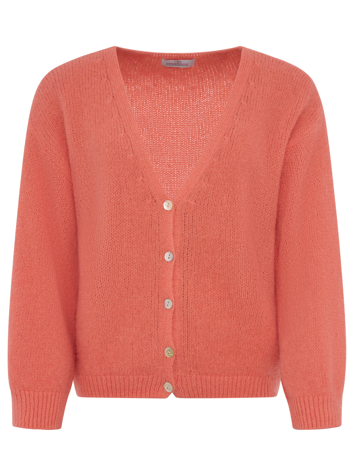 Zwillingsherz - Weicher Cardigan - Koralle
