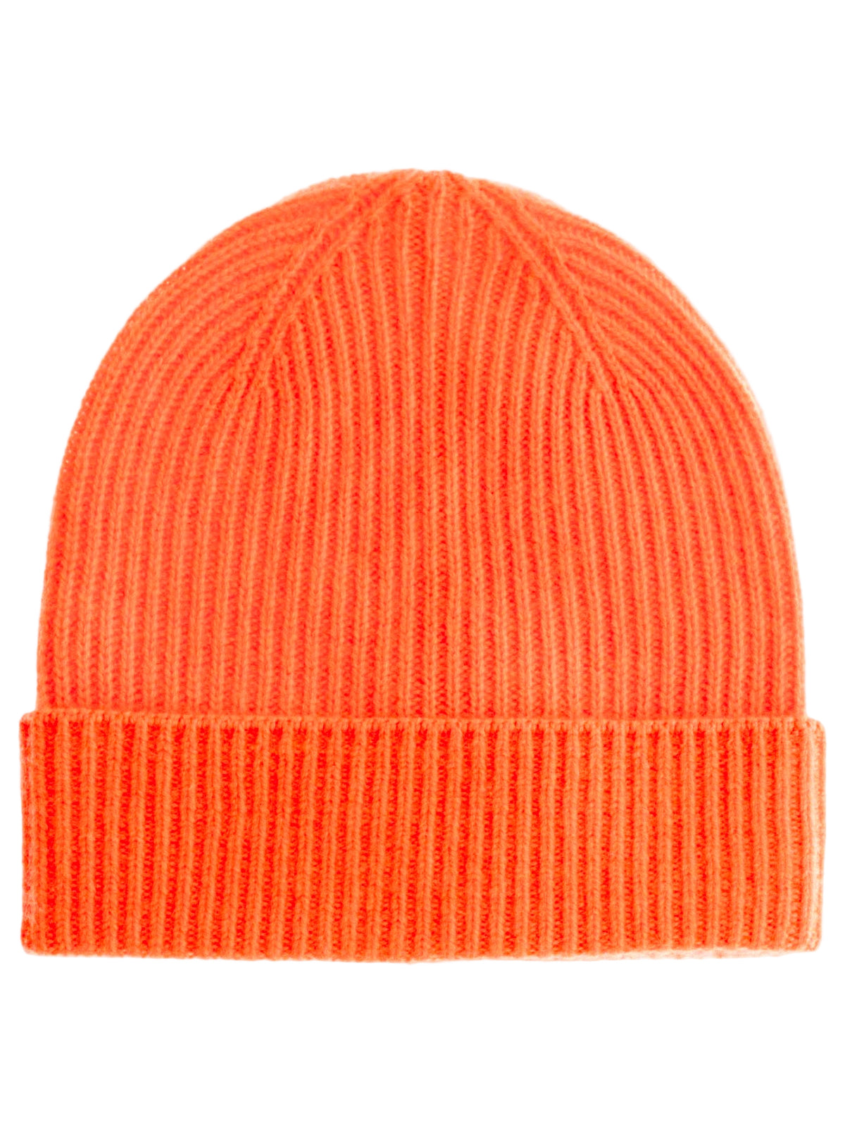 Zwillingsherz Damen Kaschmir-Rippstrick-Mütze (100% Cashmere) - Orange