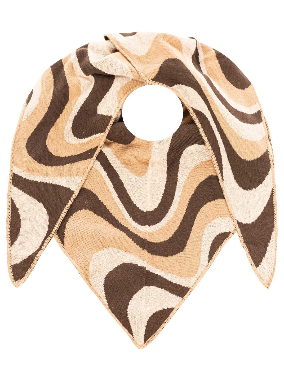 Zwillingsherz - Schal / Dreieckstuch "Happy Waves" Baumwolle - Beige