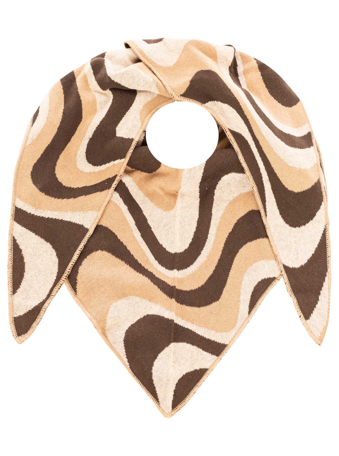 Zwillingsherz - Schal / Dreieckstuch "Happy Waves" Baumwolle - Beige