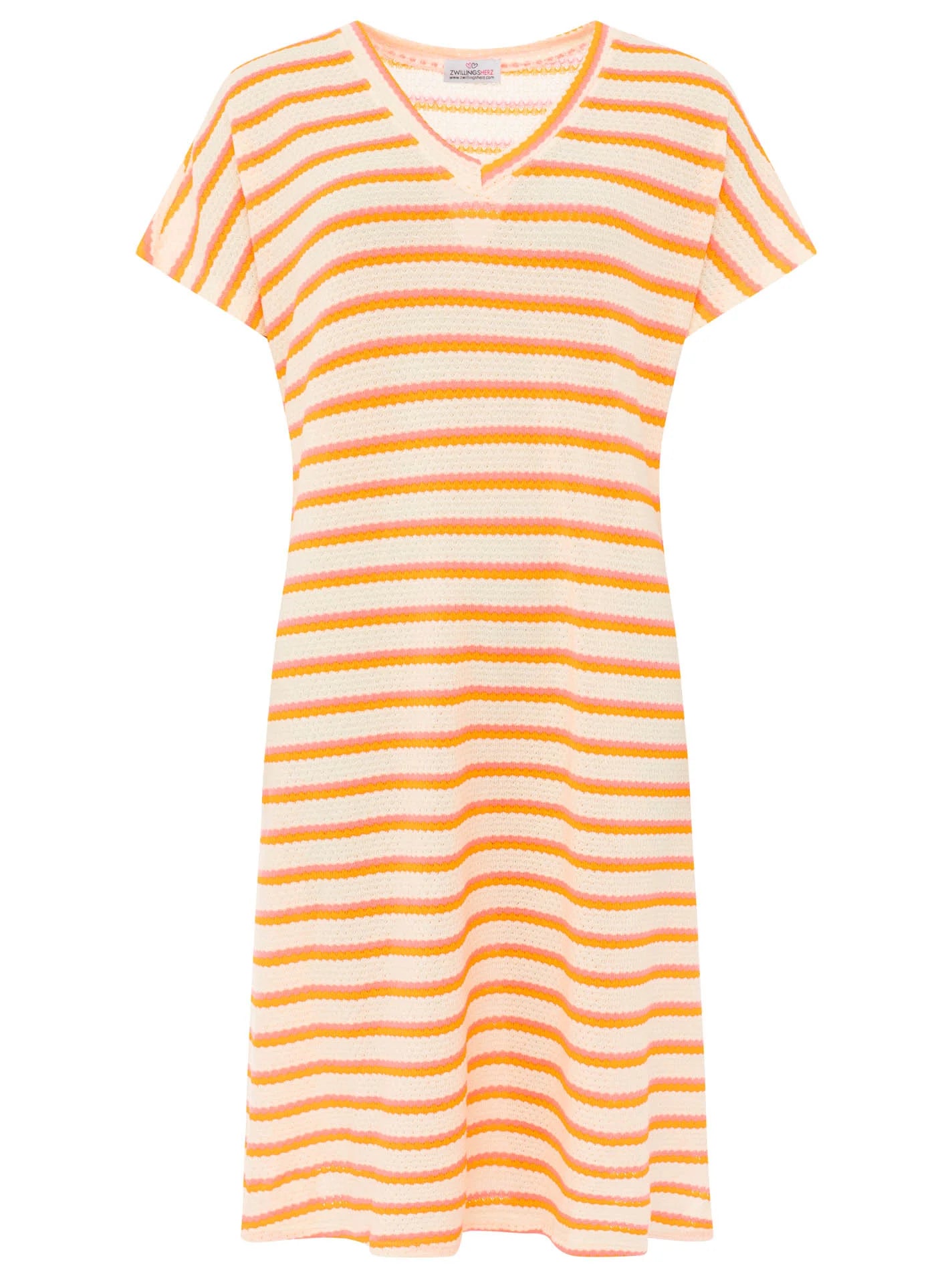 Zwillingsherz - Häkelkleid "Summer Lines" Orange