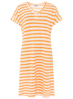 Zwillingsherz - Häkelkleid "Summer Lines" Orange