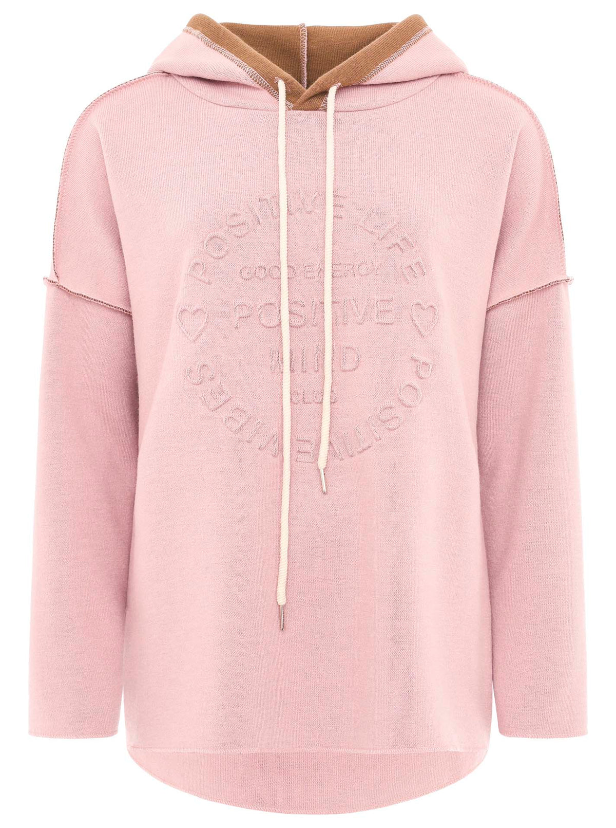 Zwillingsherz - Made in Italy Hoodie "Positive Mind" - Alt Rosa