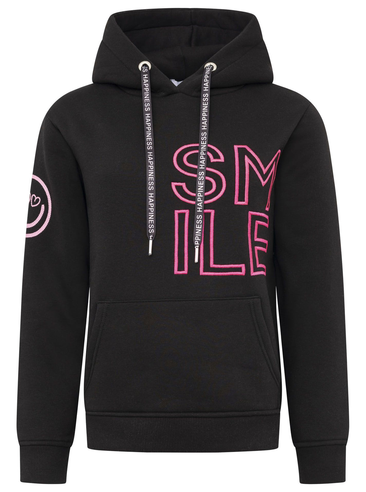 Zwillingsherz - Hoodie "Alissa Smile" - Schwarz/Pink