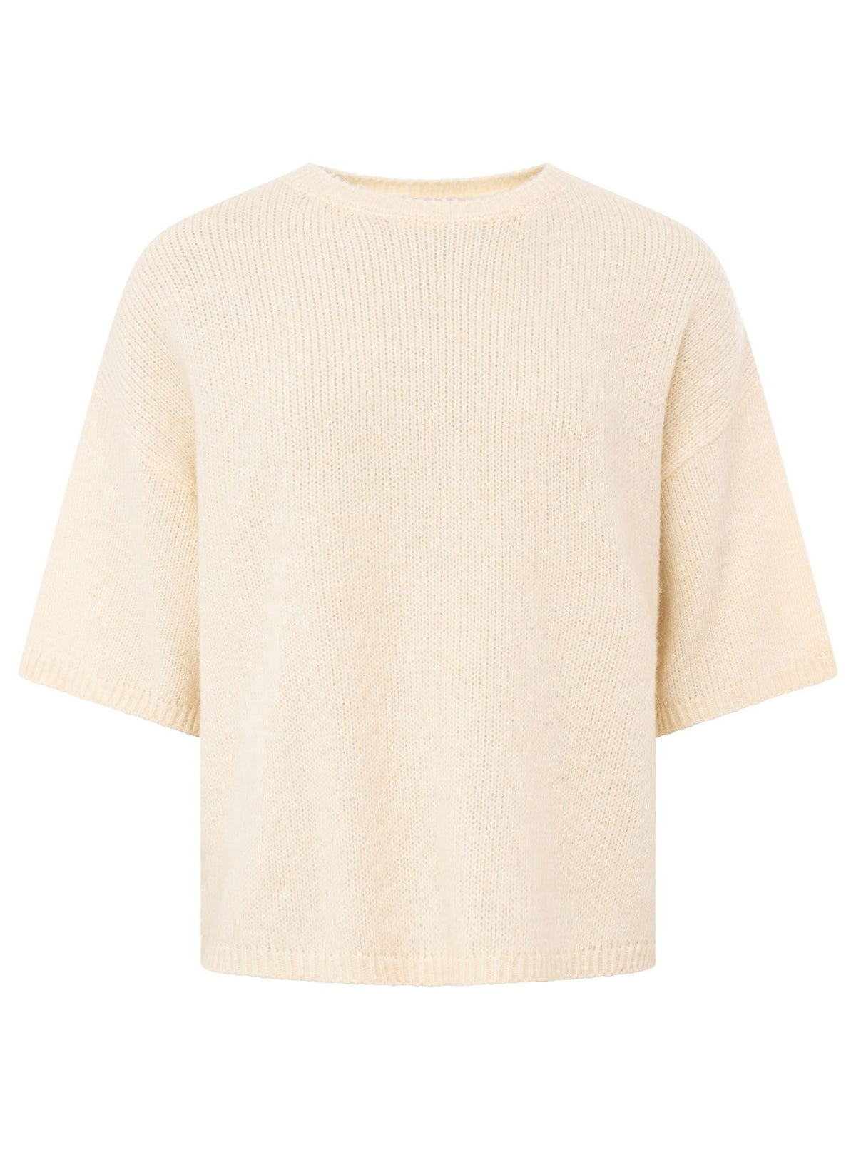 Zwillingsherz - Kurzarm Pullover Boxy - Beige