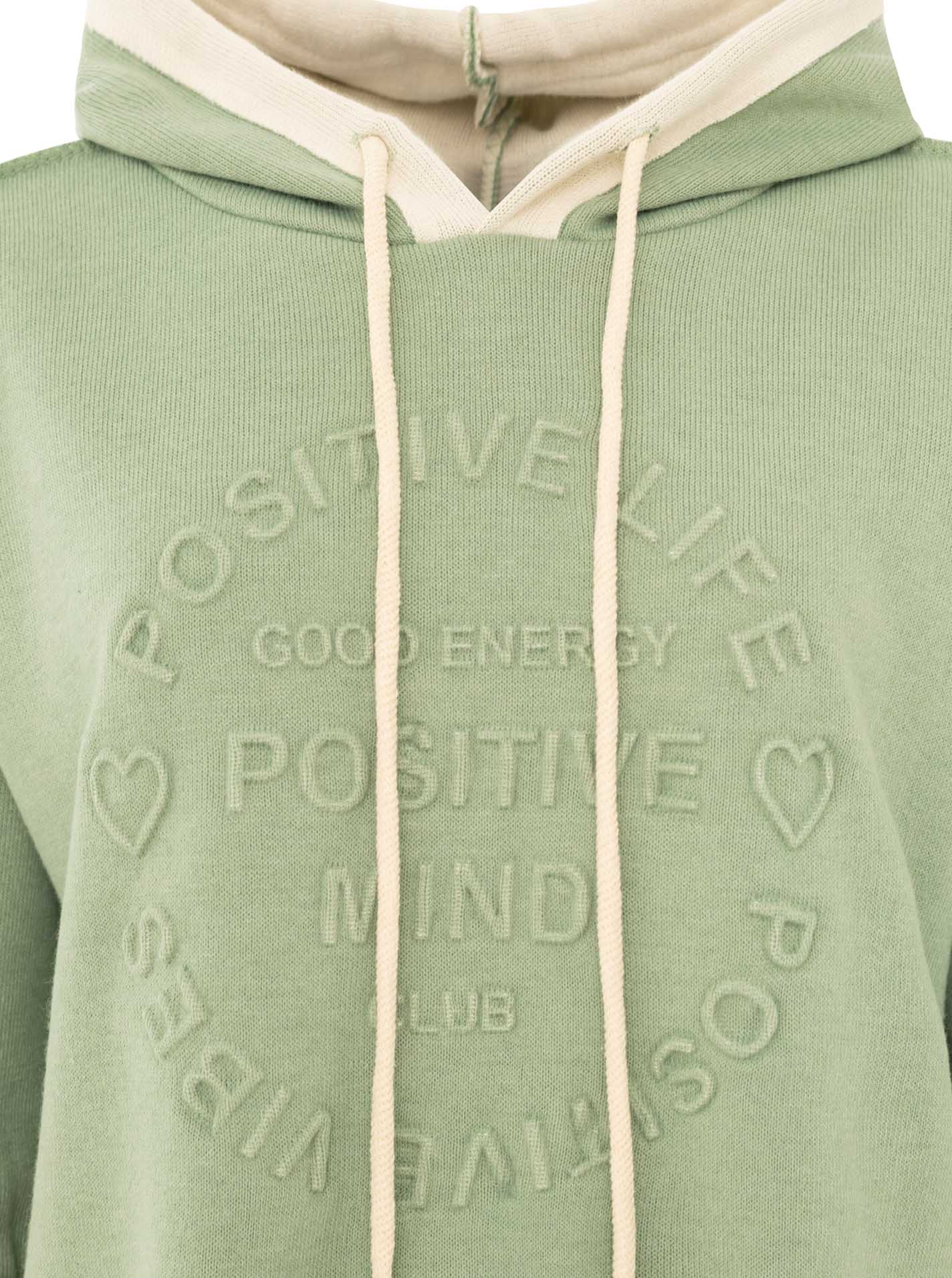 Zwillingsherz - Made in Italy Hoodie "Positive Mind" - Salbei