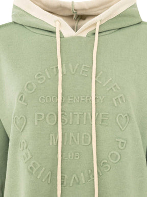 Zwillingsherz - Made in Italy Hoodie "Positive Mind" - Salbei