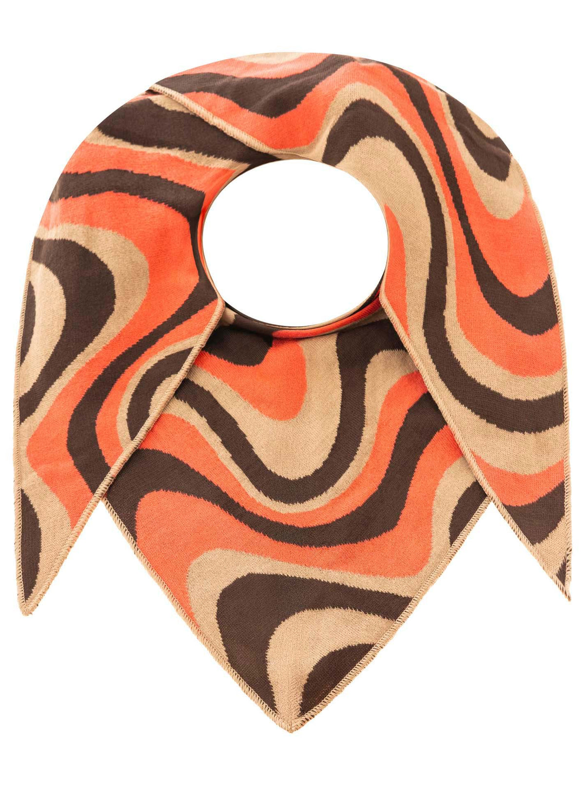 Zwillingsherz - Dreieckstuch/Schal "Happy Waves" Baumwolle - Orange