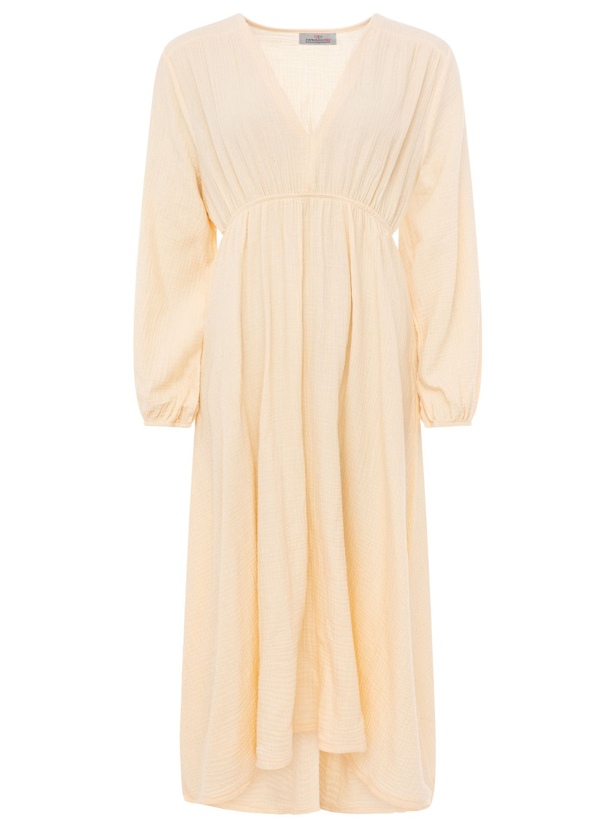 Zwillingsherz - Musselin Kleid lang - Beige