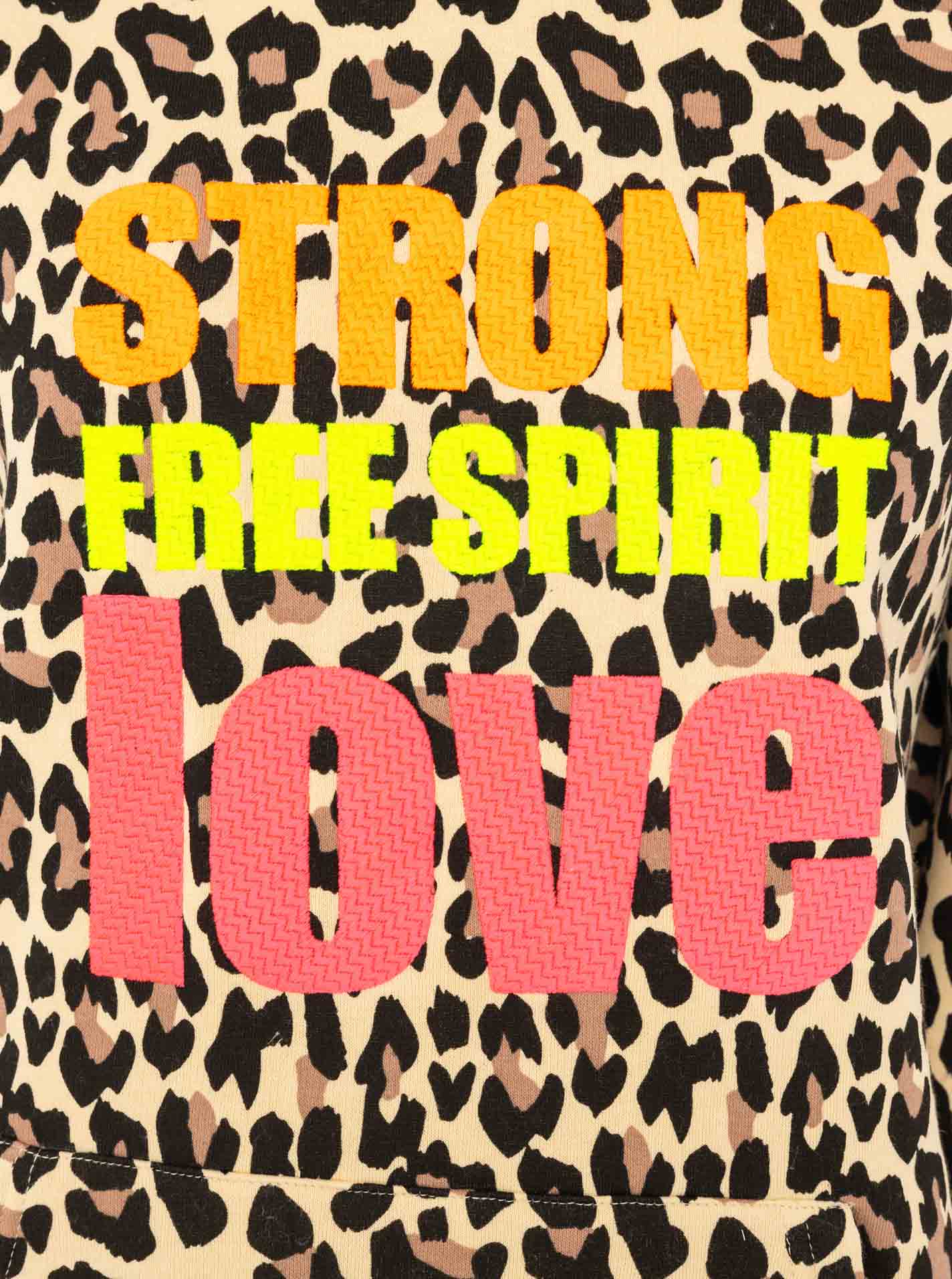 Zwillingsherz - Hoodie "Leo Strong" - Beige/Schwarz