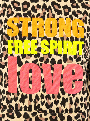 Zwillingsherz - Hoodie "Leo Strong" - Beige/Schwarz
