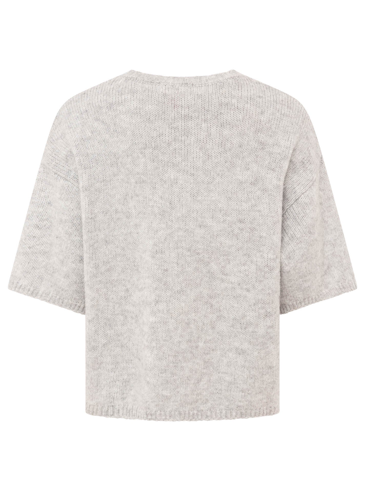 Zwillingsherz - Kurzarm Pullover Boxy - Hellgrau