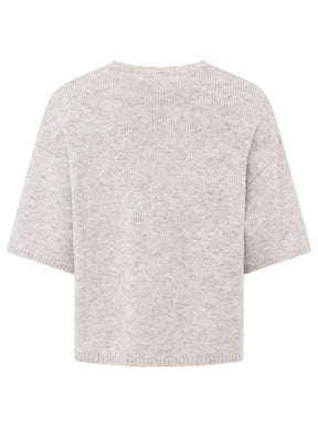Zwillingsherz - Kurzarm Pullover Boxy - Hellgrau