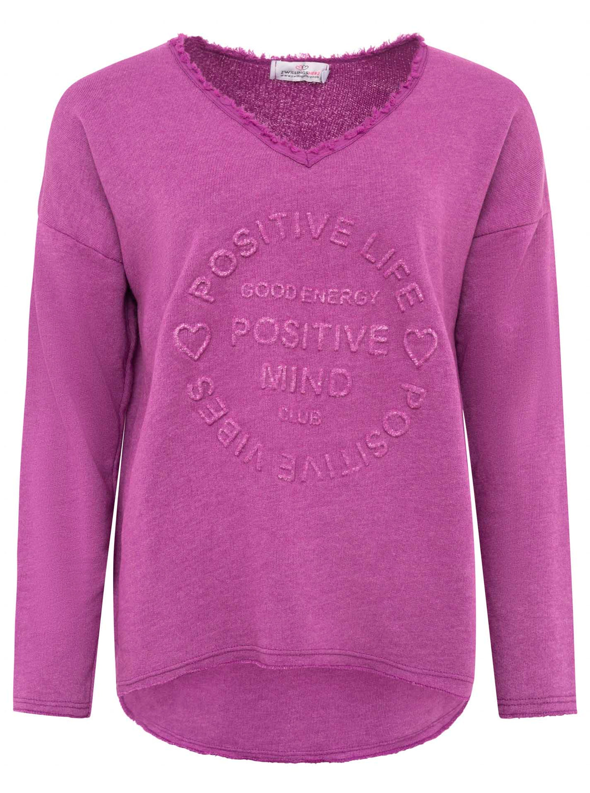 Zwillingsherz -  Sweatshirt "Positive Mind" - Lila