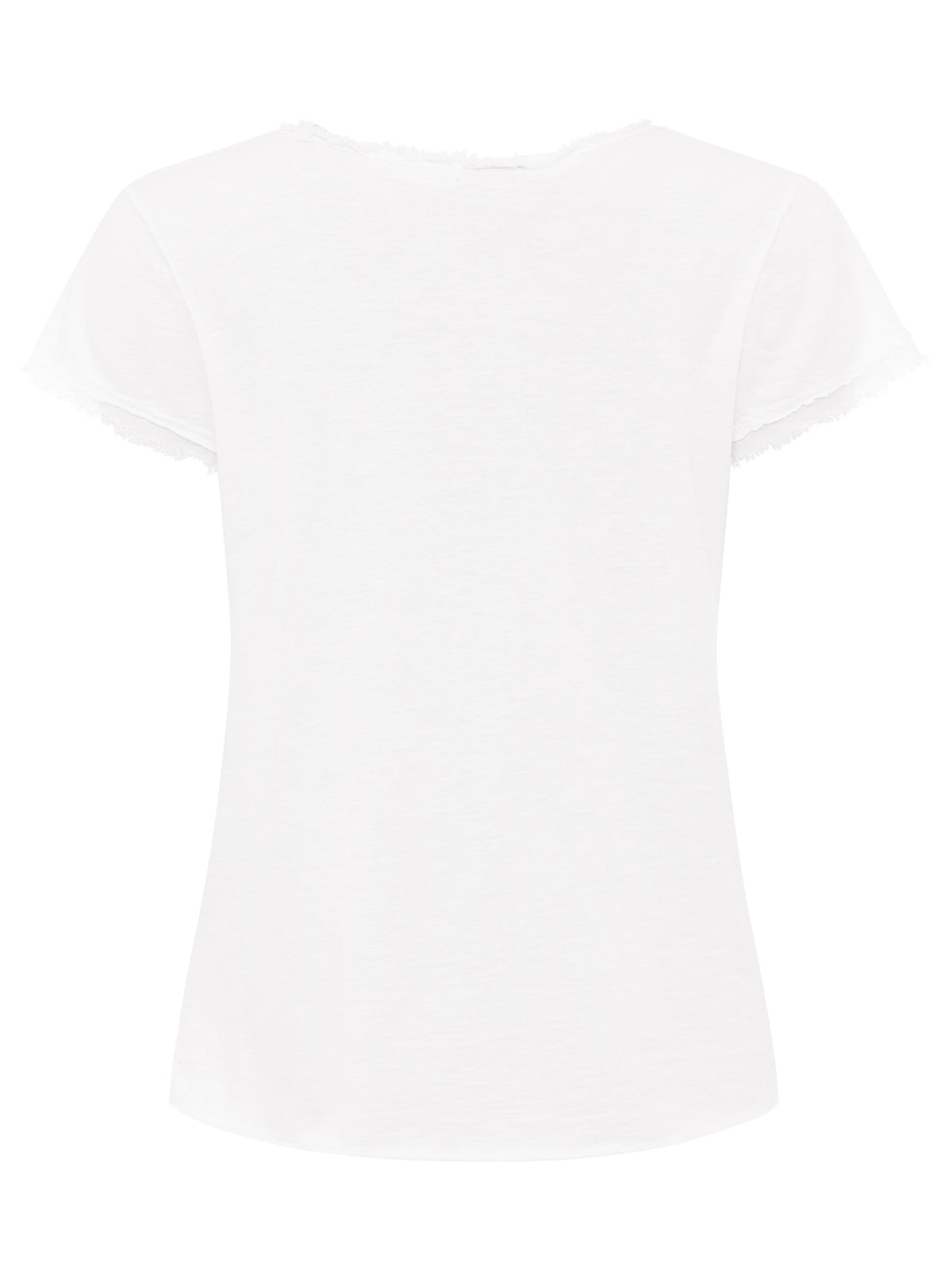 Zwillingsherz -  Oversized T-Shirt "Positive Mind" Fransensaum - Weiß