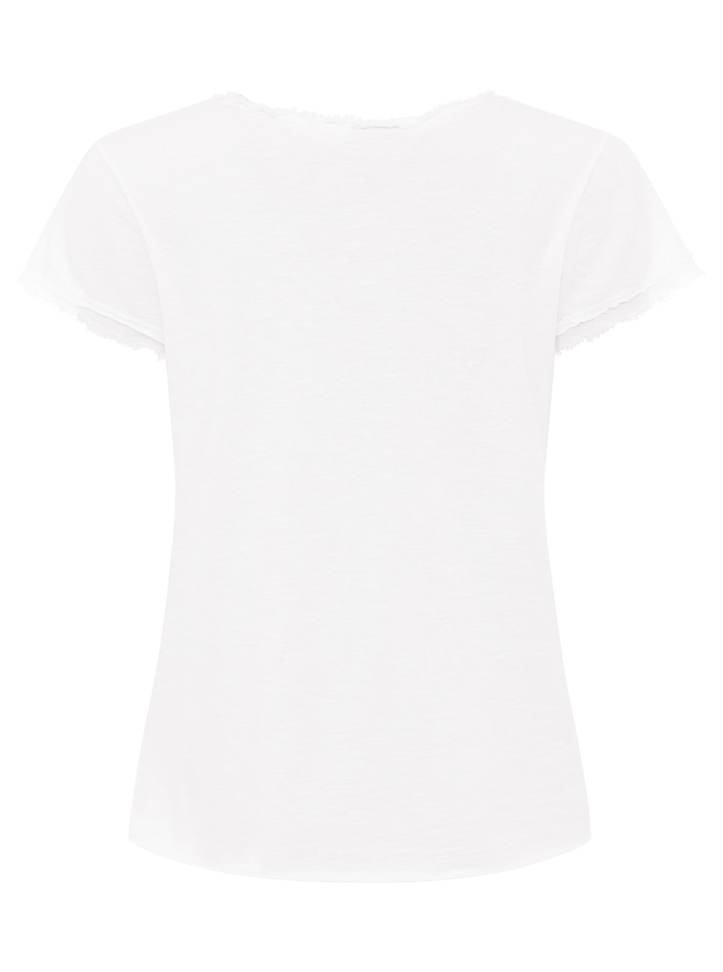 Zwillingsherz -  Oversized T-Shirt "Positive Mind" Fransensaum - Weiß