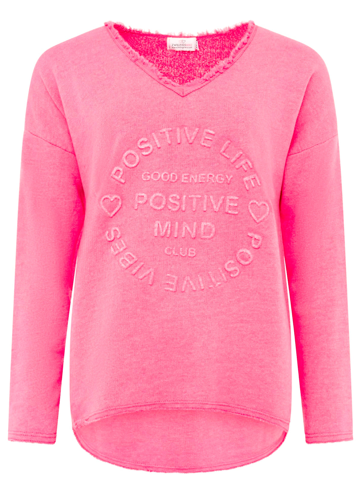 Zwillingsherz -  Sweatshirt "Positive Mind" - Neon Pink (NEU)