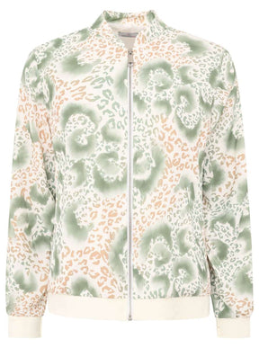 Zwillingsherz -  Blouson / Sweatjacke Zipper Leo/Leopard - Beige/Grün