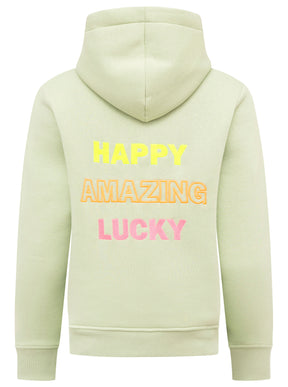 Zwillingsherz - Hoodie "Positive Happy Mind" - Salbei (Neu)