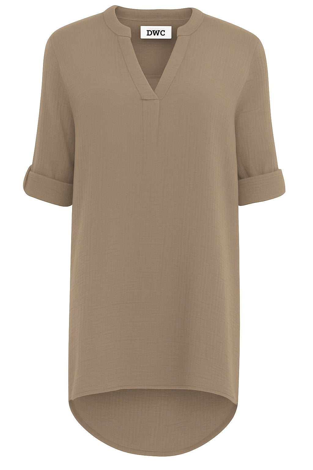 Musselin Tunika/Kleid - Taupe