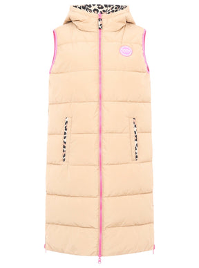 Zwillingsherz - Steppweste "Leo Wild Heart Wendbar" - Beige/Pink