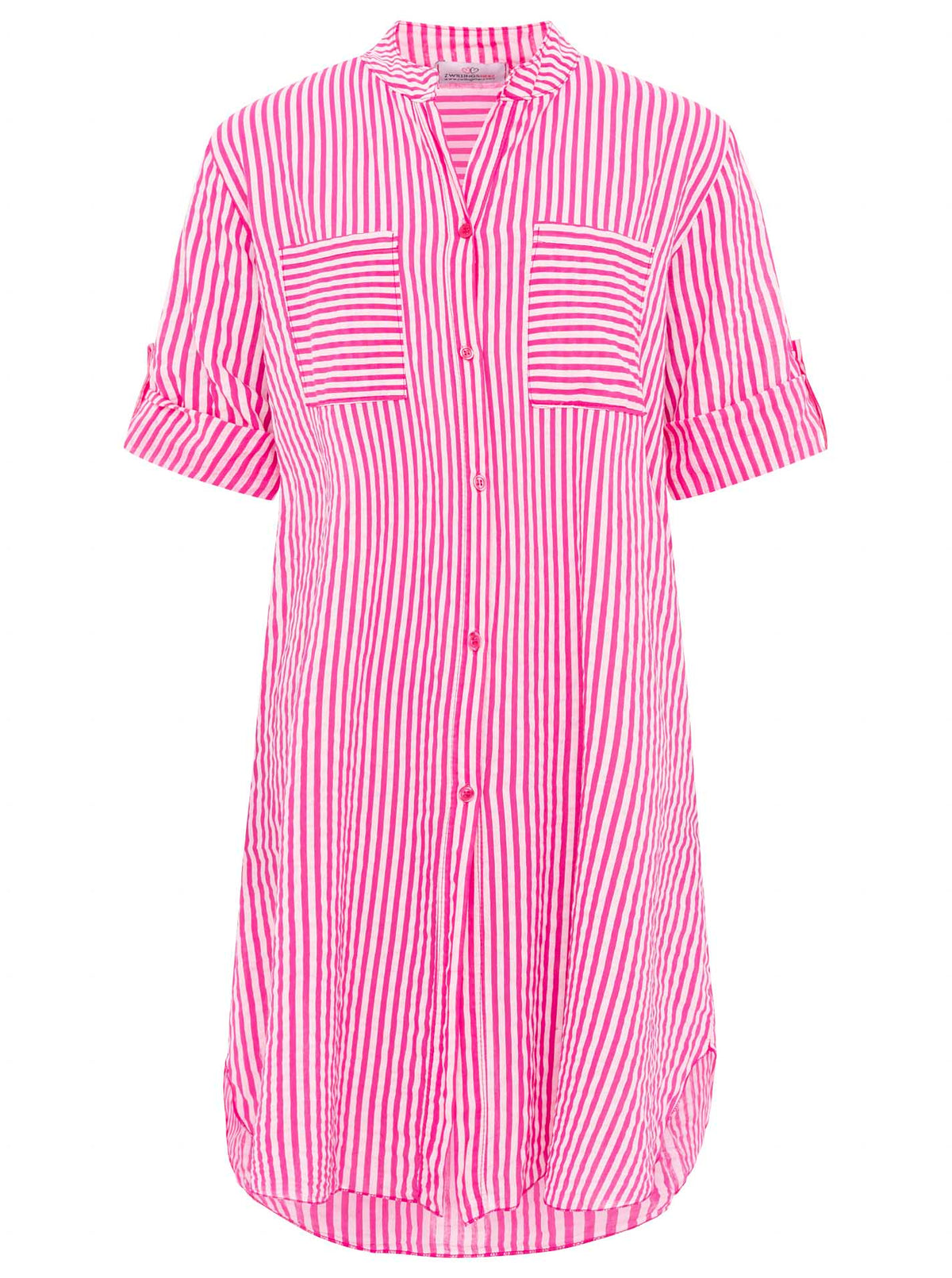 Zwillingsherz - Longbluse Kida (Streifen) - Pink/Weiß